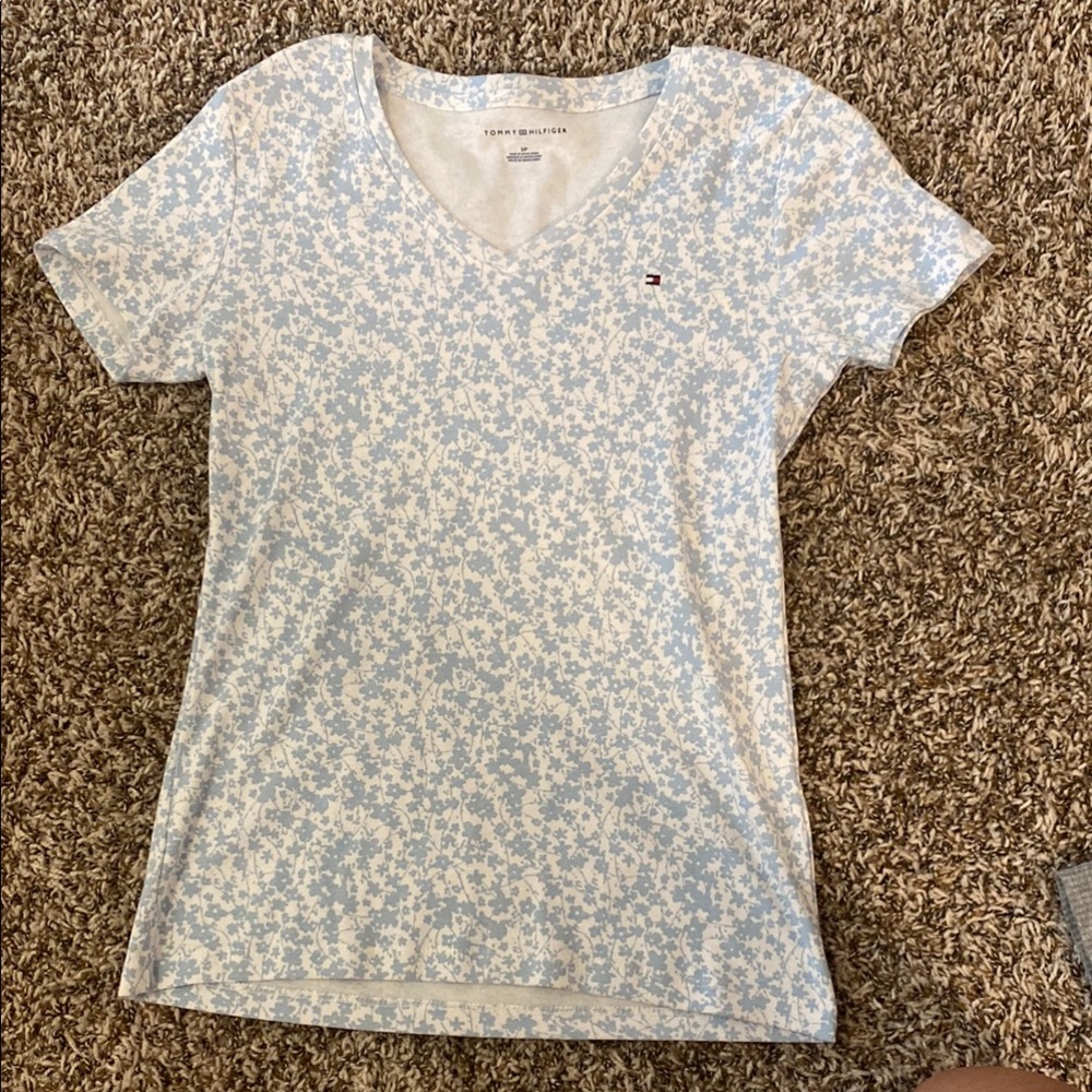 Tommy Hilfiger White Fitted Short Sleeve Tee